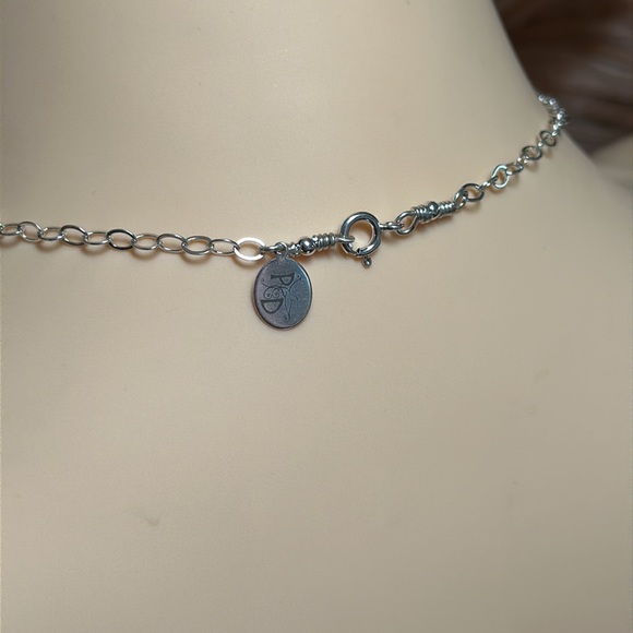 Lapis Lazuli Sterling Silver Necklace, Y Style Lapis Lazuli Sterling Necklace, - Picture 6 of 6